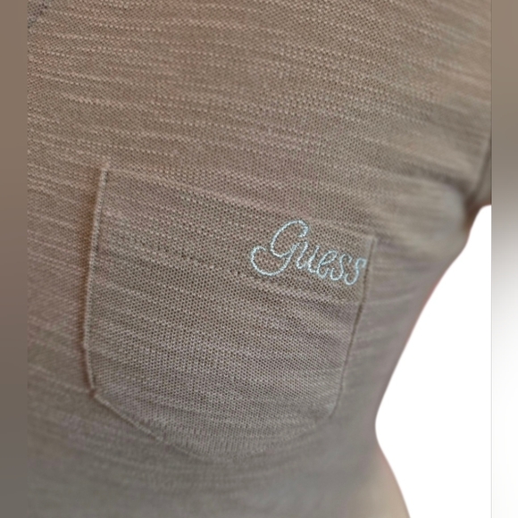 🌹 Guess Women's Short Sleeve Top in Tan Sz M - Picture 3 of 5